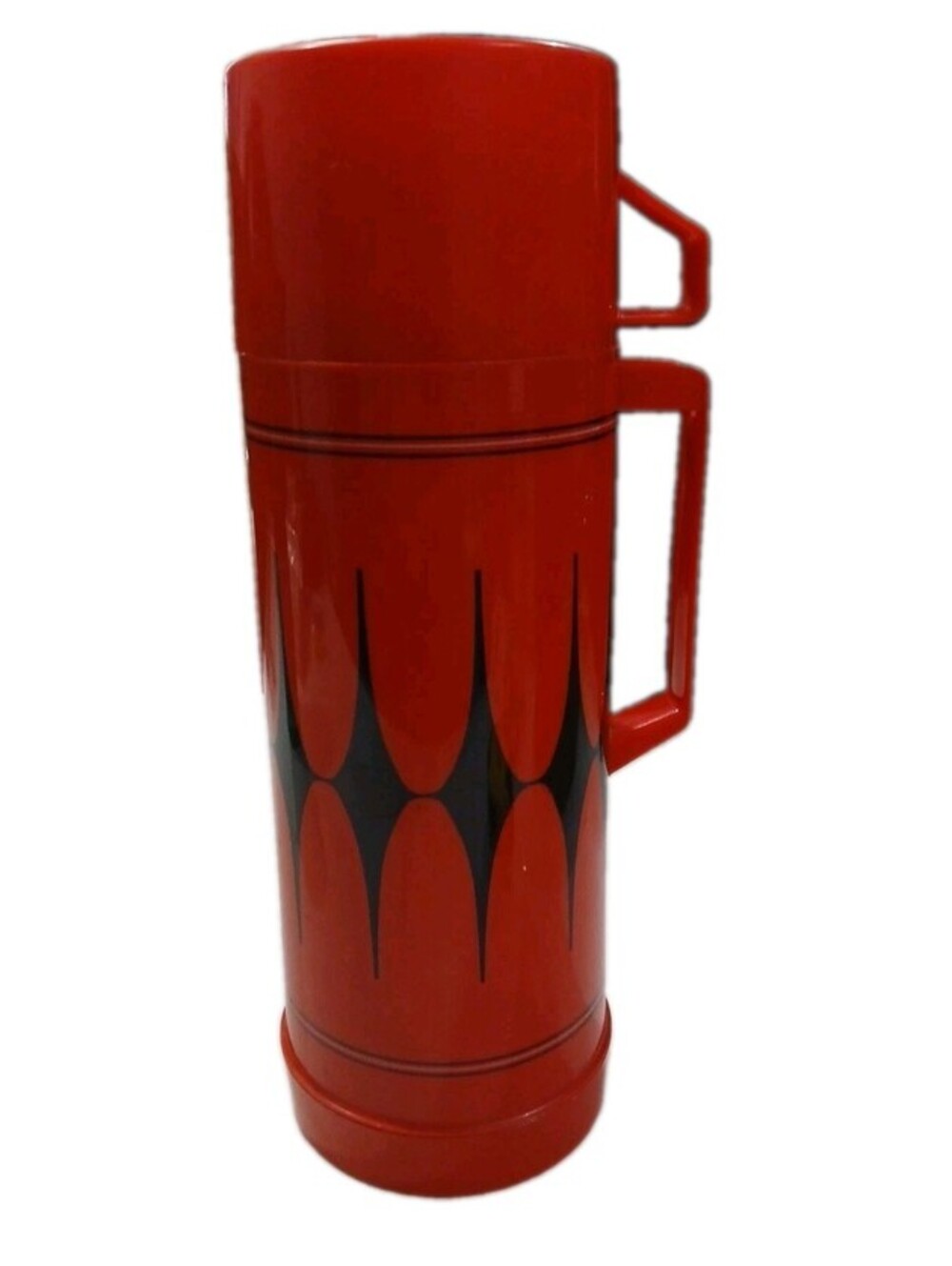 Vintage Aladdin's Vanguard Thermos Bottle Quart Red & Black Diamond 1970s USA